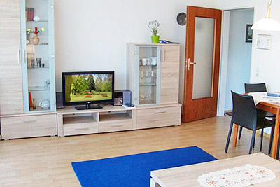 Appartement 43: Wohnzimmer mit Essecke